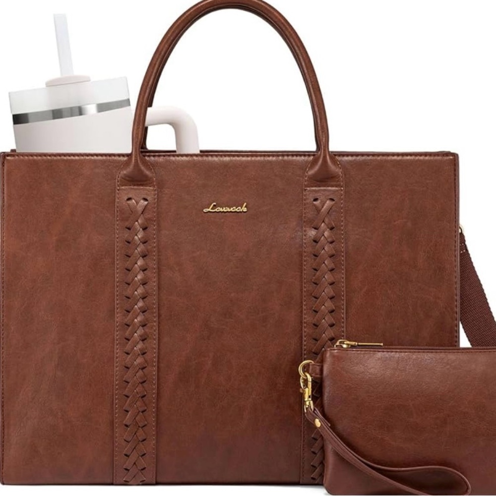 Luxurious Brown Leather Tote Bag by Lovevook